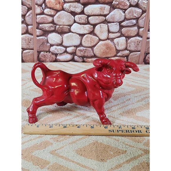 Vintage Ceramic Red Matador and Bull Statues - Picture 14 of 16